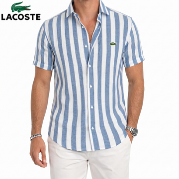 LC-Chemise Lin Rayée Manches Courtes