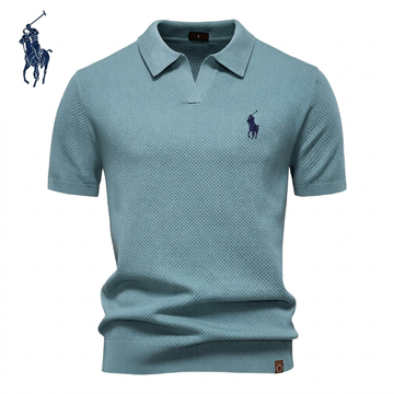 Polo en maille piqué col ouvert